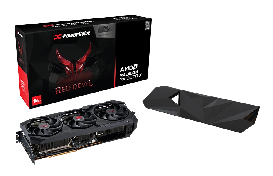 PowerColor Edición especial con placa trasera Red Devil para AMD Radeon RX 9070 XT de 16 GB GDDR6